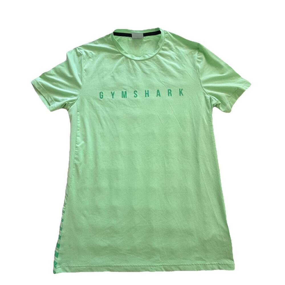 Gymshark Men's Green Logo Performance Workout Gym Short Sleeve  Shirt S